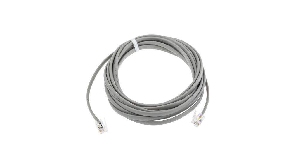 Telefoonkabel, RJ9-stekker - RJ9-stekker, Rond, 3m, Grijs